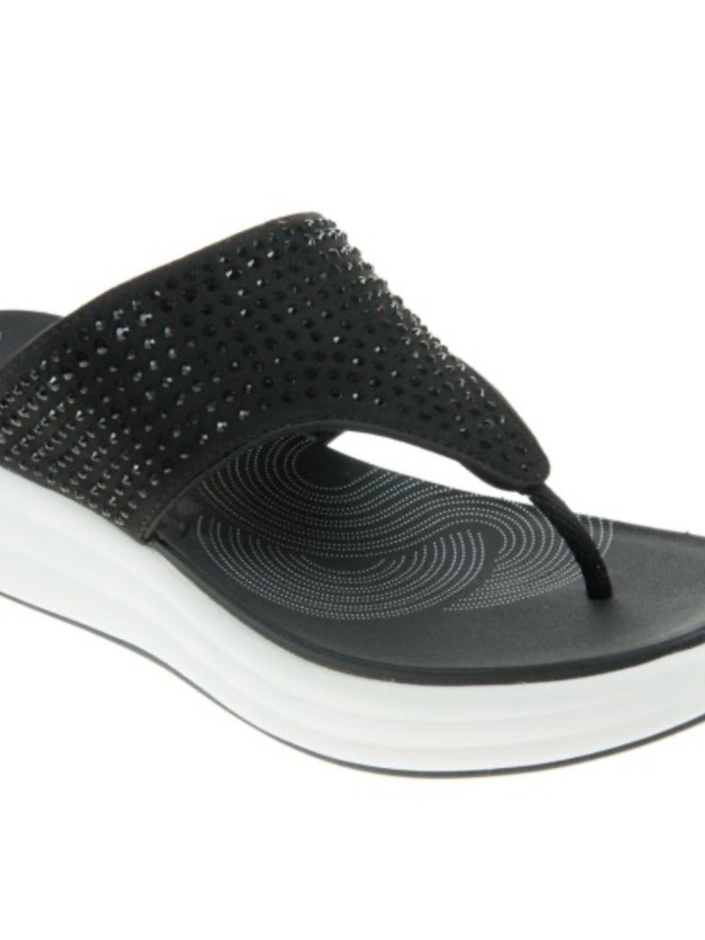 Clarks Cloudsteppers Drift Jaunt Women’s Size 9 Black and White Wedge Sandal